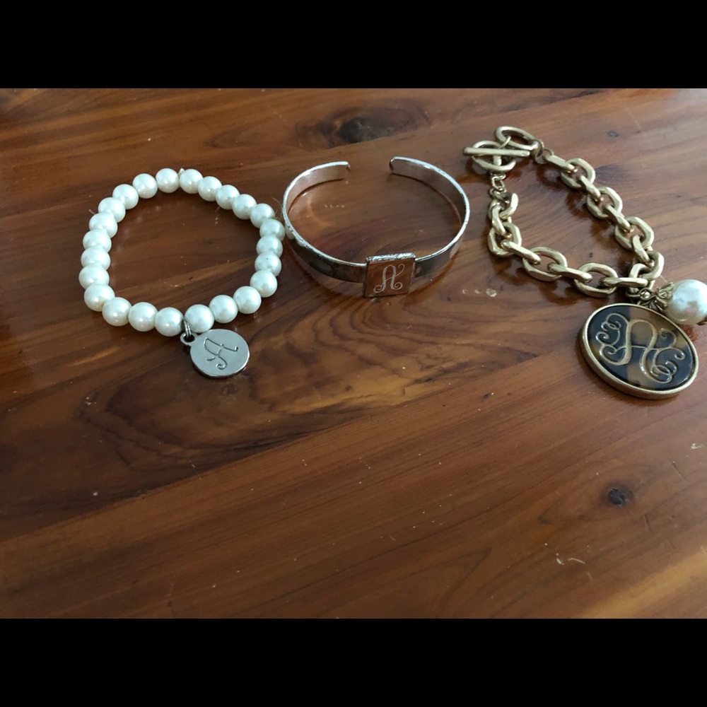 “A” initial bracelets